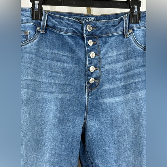 Maurices Super High Rise Jeans XXL Button Fly Stretch Blue Denim 29” Inseam - Picture 3 of 8